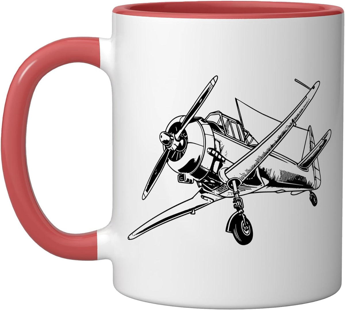 Propeller Aircraft Line Art Plane Spotter Ceramic Mug