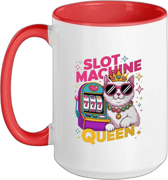 Slot Machine Queen Poker Player Funny Casino Gambling Ceramic Mug