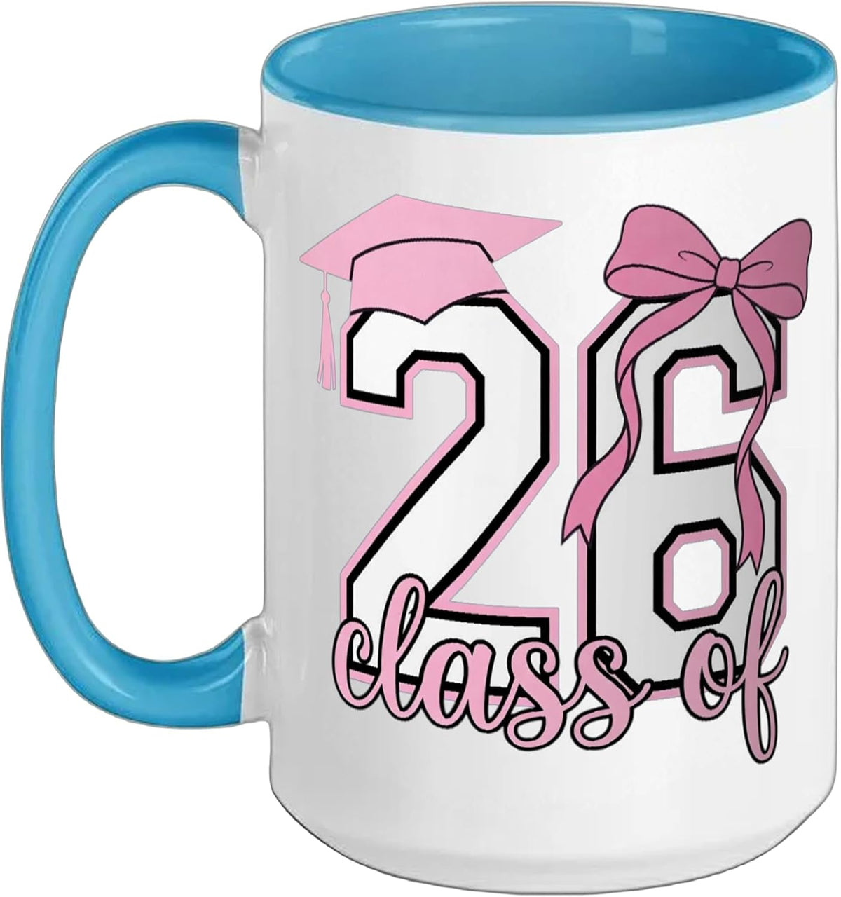 Pink Coquette Bow Class Of 2026 Senior Girls Ceramic Mug