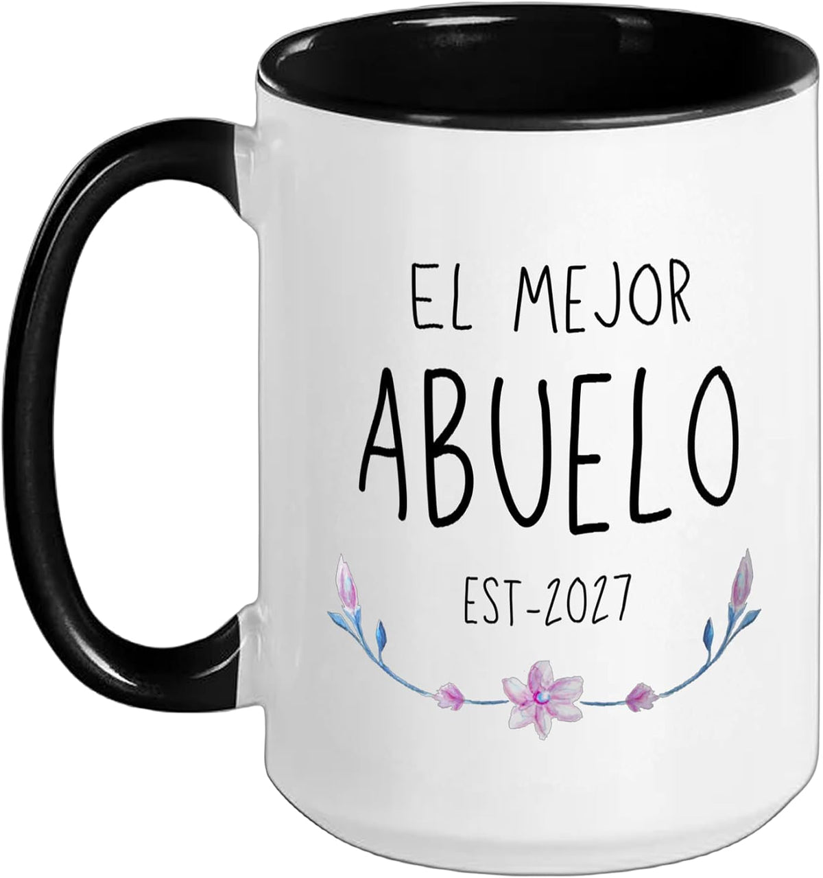 El Mejor Abuelo Est 2027 Floral Spanish Grandpa Ceramic Mug