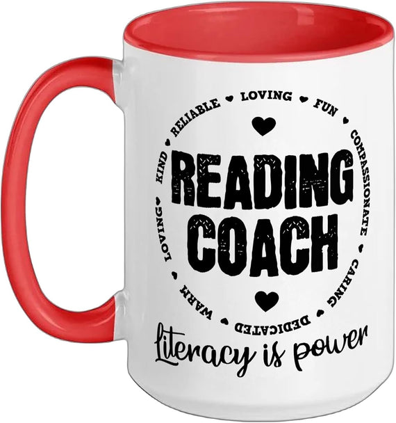 Reading Coach Teacher Interventionist Specialist Literacy Ceramic Mug