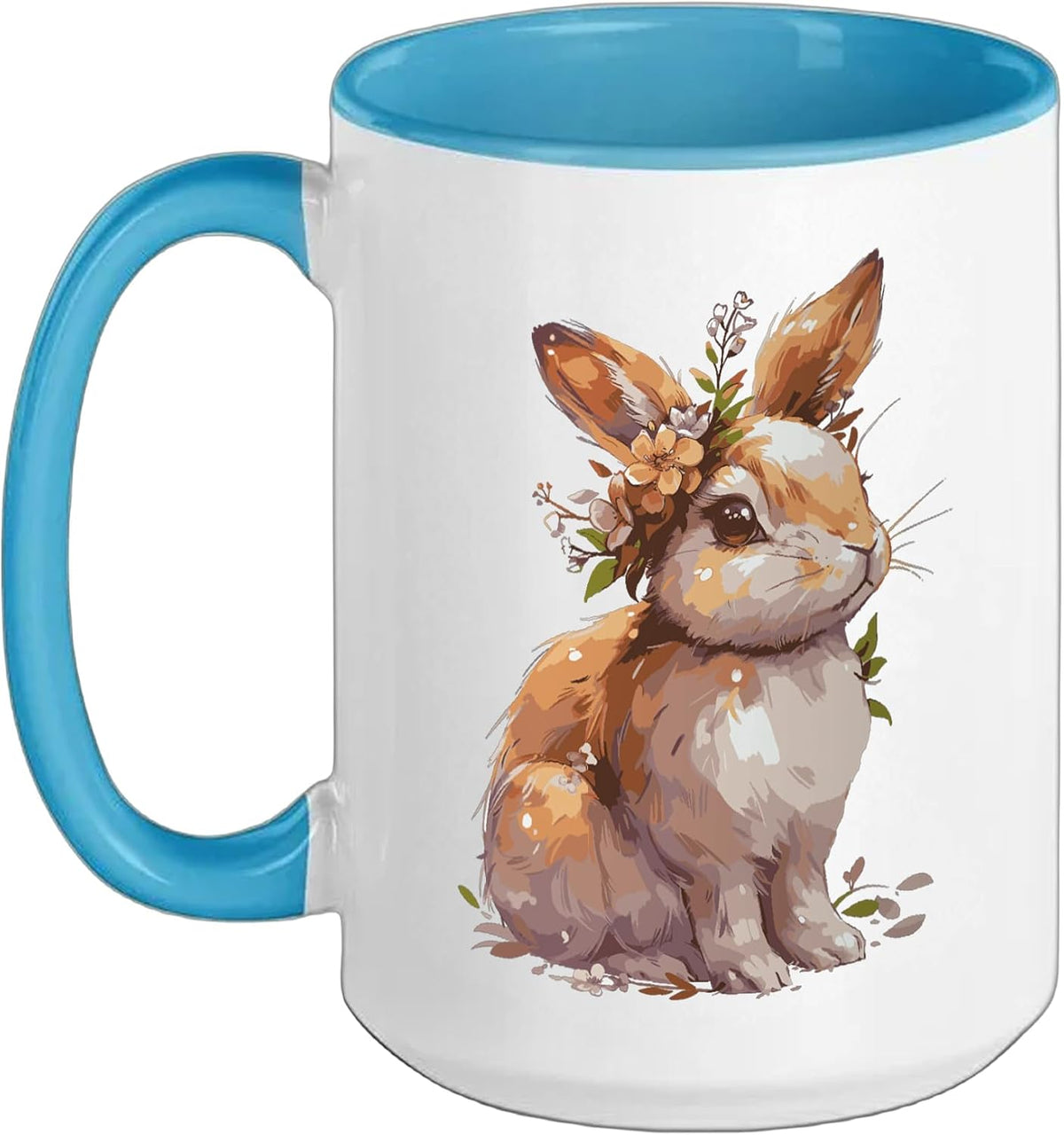 Rabbit Flower Ceramic Mug