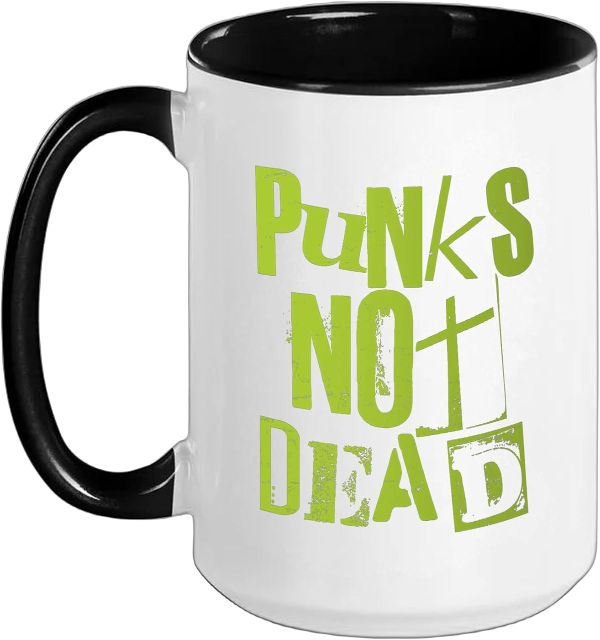 Punks Not Dead - Vintage Grunge - Punk Is Not Dead - Rock Ceramic Mug