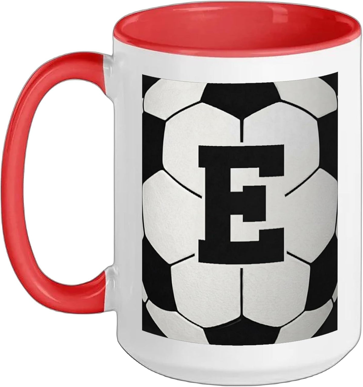 Soccer Ball Letter E Monogram Initial Ceramic Mug