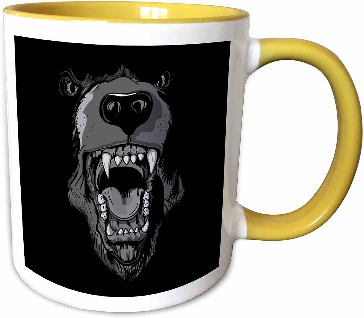 Ferocious Growling Black Bear Face Ceramic Mug