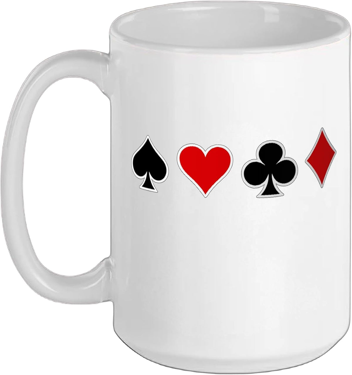 Poker Player Card Suits Design – Spade Heart Diamond Ceramic Mug