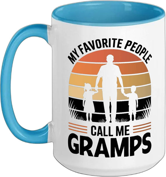 My Favorite People Call Me Gramps Retro Sunset Christmas Ceramic Mug
