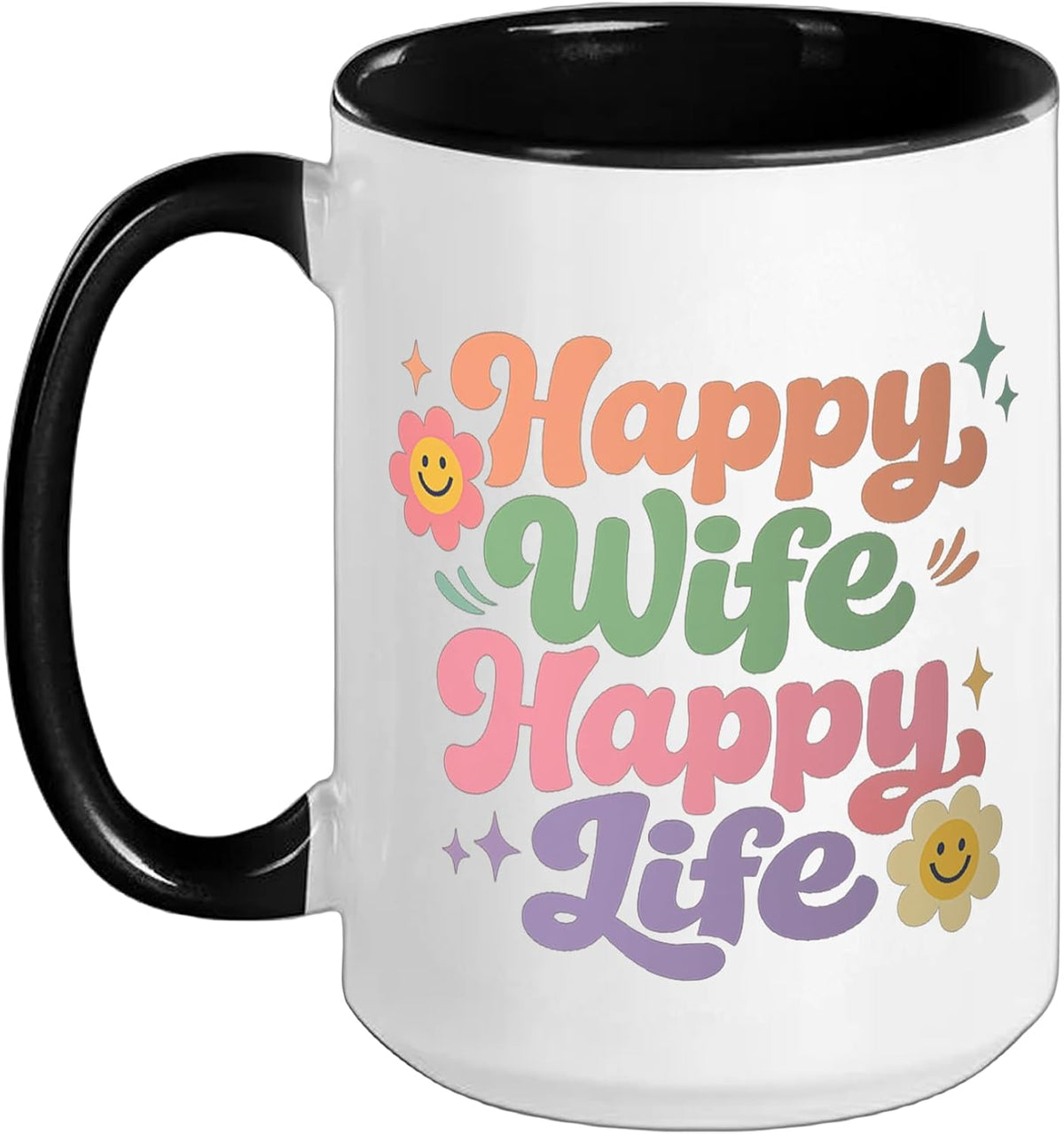 Happy Wife Happy Life Funny Saying Mothers Day Christmas Ceramic Mug