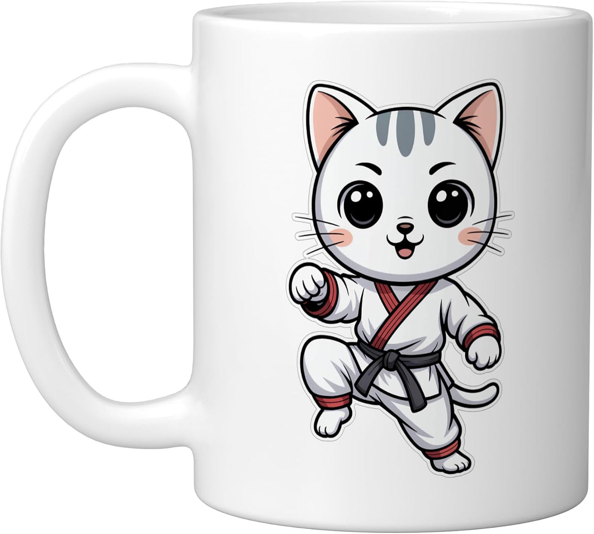 Jiu Jitsu For Girls Kawaii Cat Black Belt Design Ceramic Mug