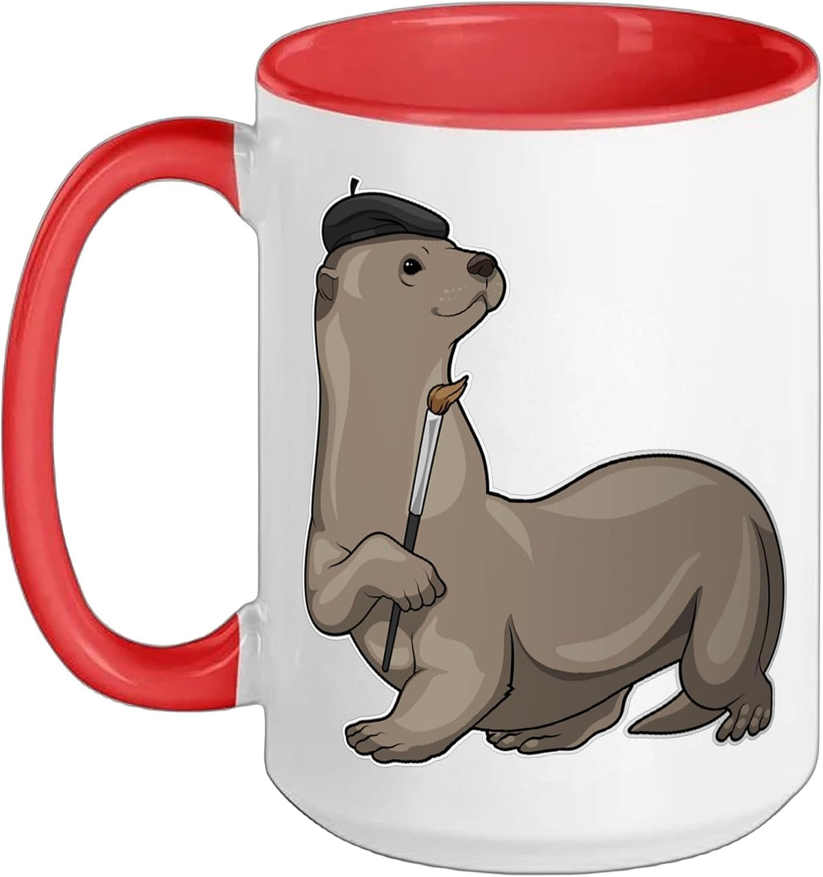 Otter Painter Paintbrush Painting Ceramic Mug