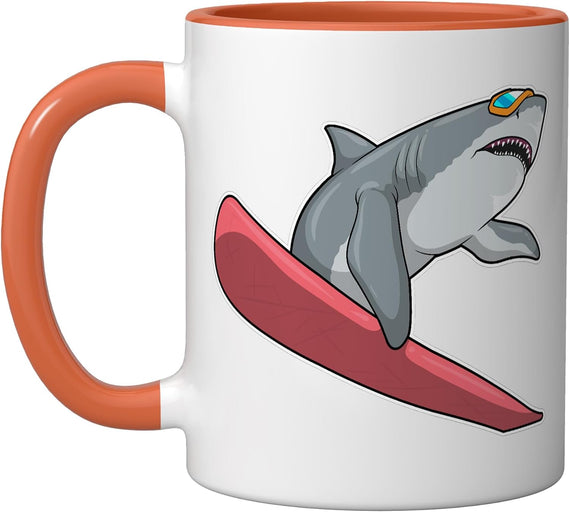 Shark Snowboarder Snowboard Winter Sports Ceramic Mug
