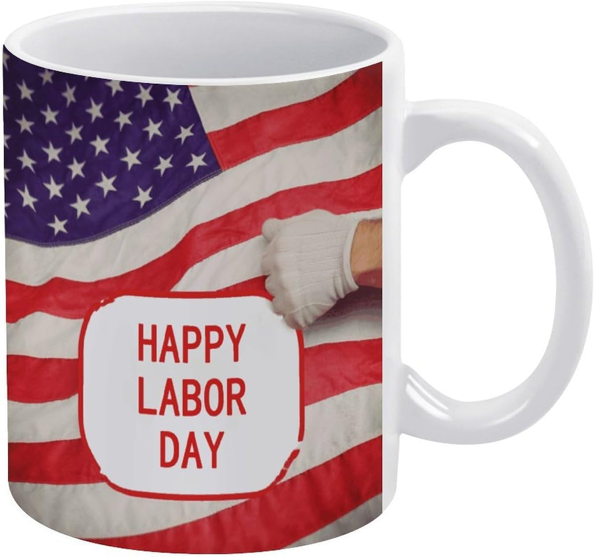 Happy Labor Day White Mug 11. Glossy Novelty Cappuccino Ceramic Mug