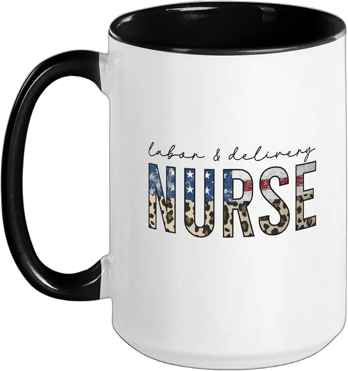 4th Of July L&D Nurse American Flag Labor And Delivery Ceramic Mug