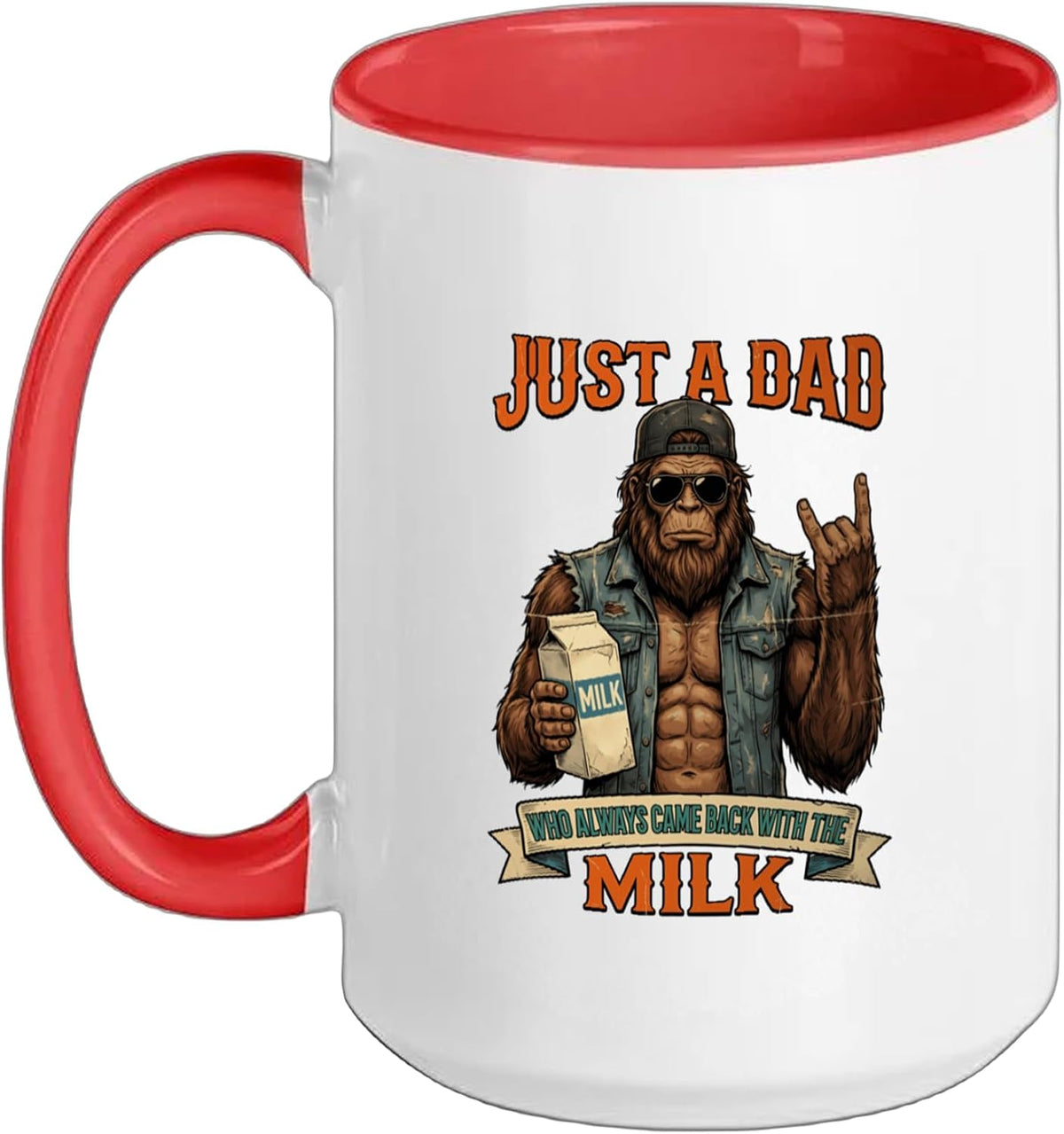 Bigfoot Papa Just A Dad Who Always Came Back With The Milk Ceramic Mug