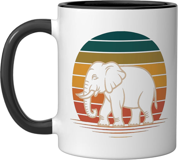 Elephant Colorful Vintage Ceramic Mug