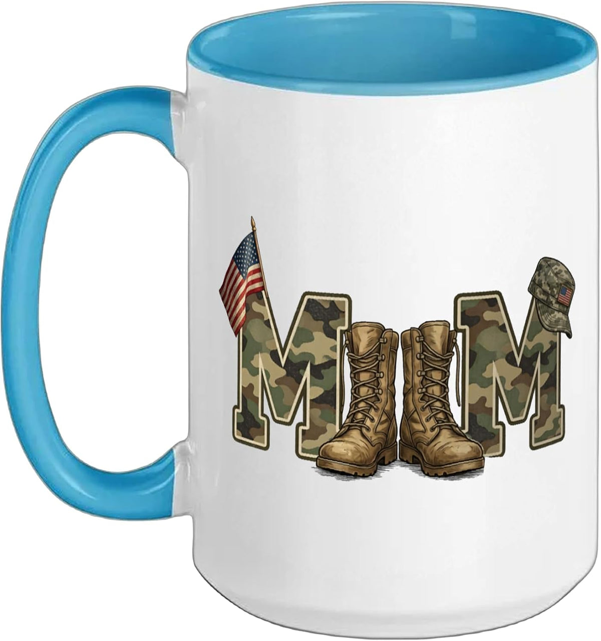 Military Mom Boots Design Veterans Day 4th Of July Ceramic Mug