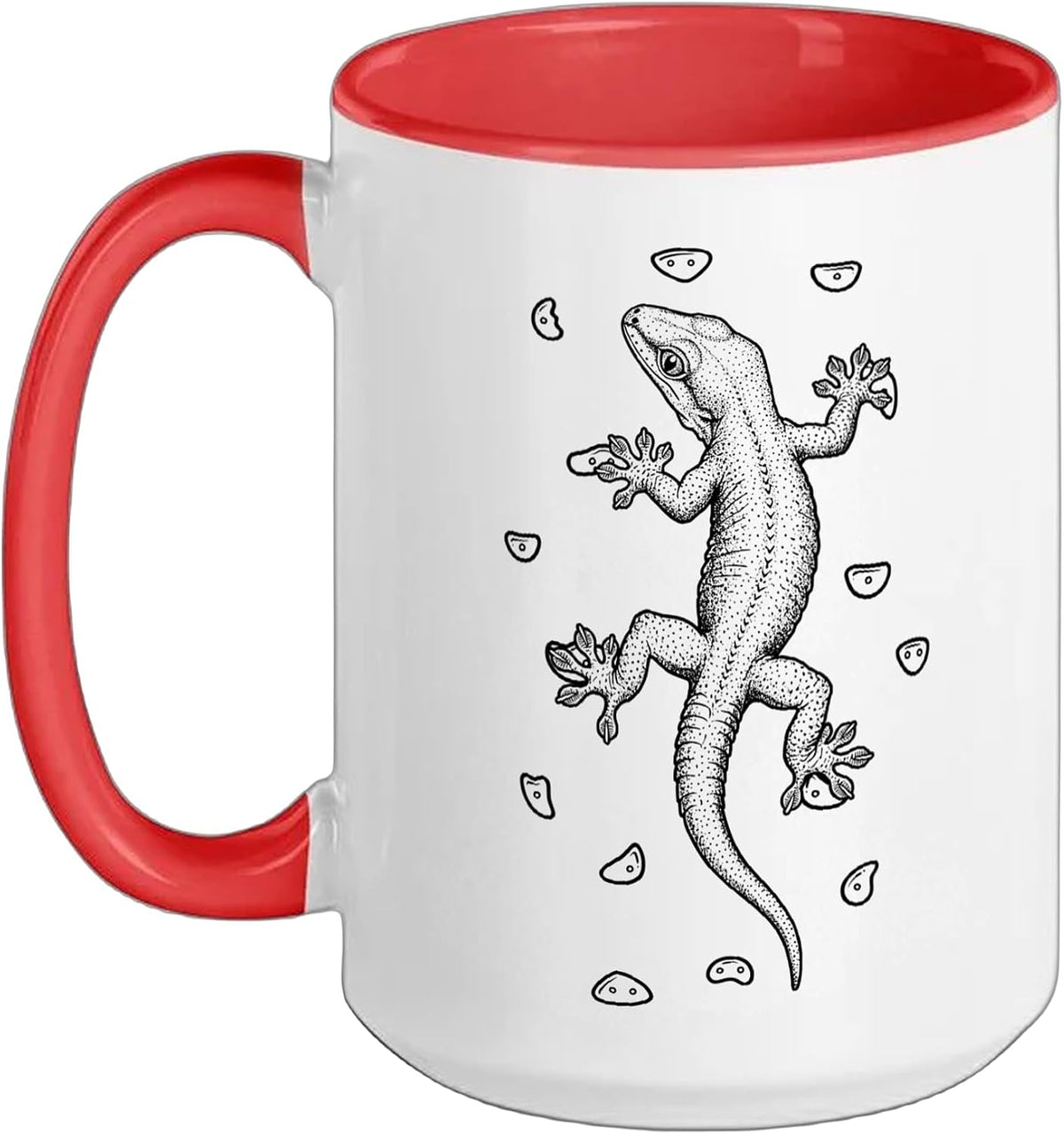 Rock Climber Indoor Wall Climbing Gekko Gecko Funny Ceramic Mug