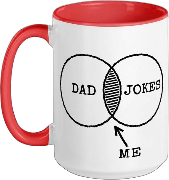 Dad Jokes Venn Diagram Funny Joke Humor Gag Dad Jokes Ceramic Mug