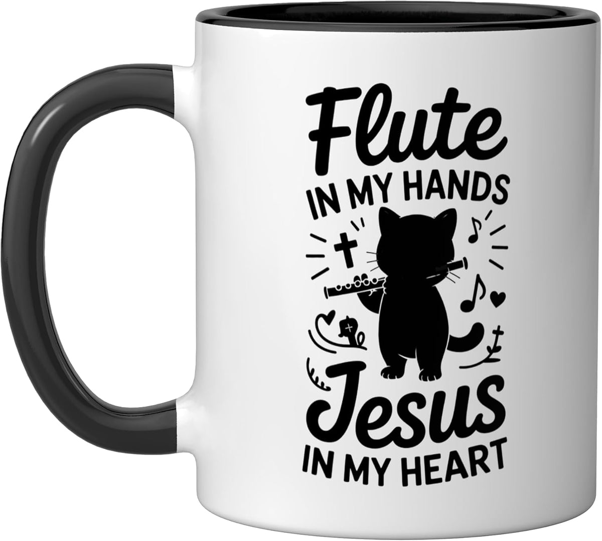 Christian Flutist Jesus Christ Transverse Flute Player Ceramic Mug