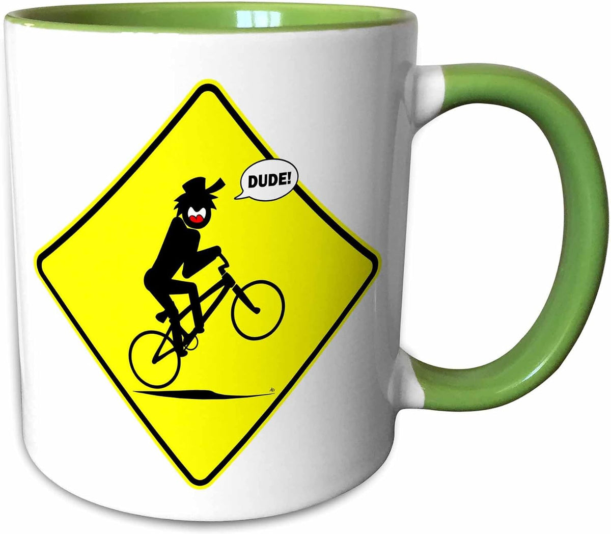 Wheelie Dude Yellow Diamond 1 Ceramic Mug