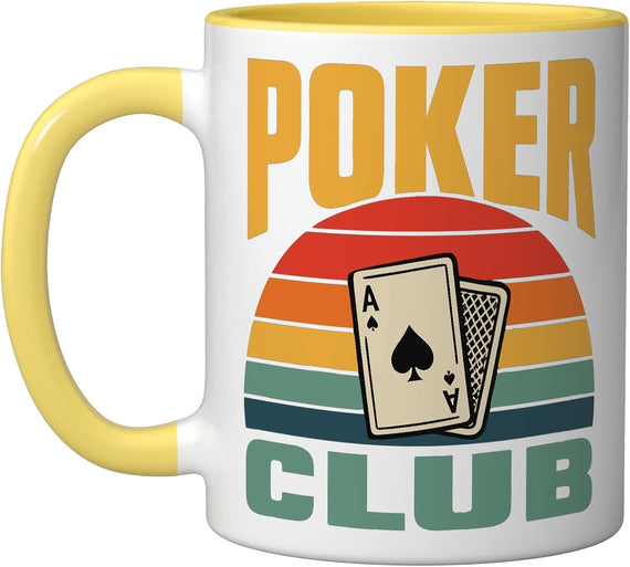 Vintage Texas Hold'em Poker Night Casino Card Player Ceramic Mug