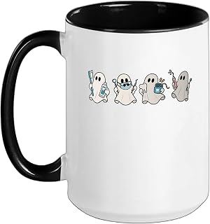 Dentist Halloween Dental Hygienist Ghost Boo Squad Ceramic Mug