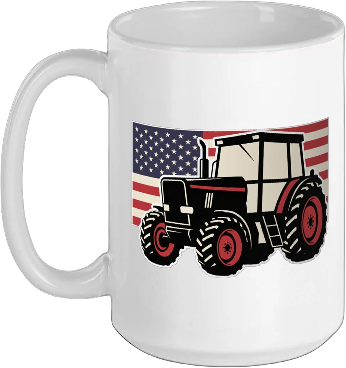 Usa Tractor Patriotic American Flag Farm Freedom Ceramic Mug