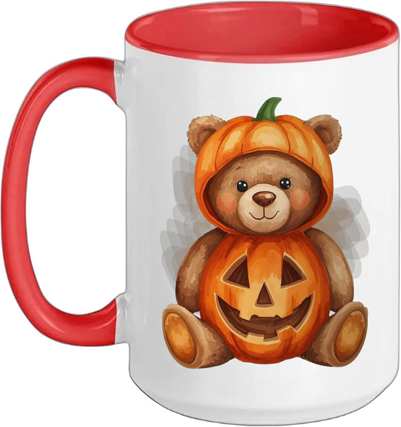 Cute Teddy Bear Pumpkin Jack O’lantern Halloween Kids Ceramic Mug