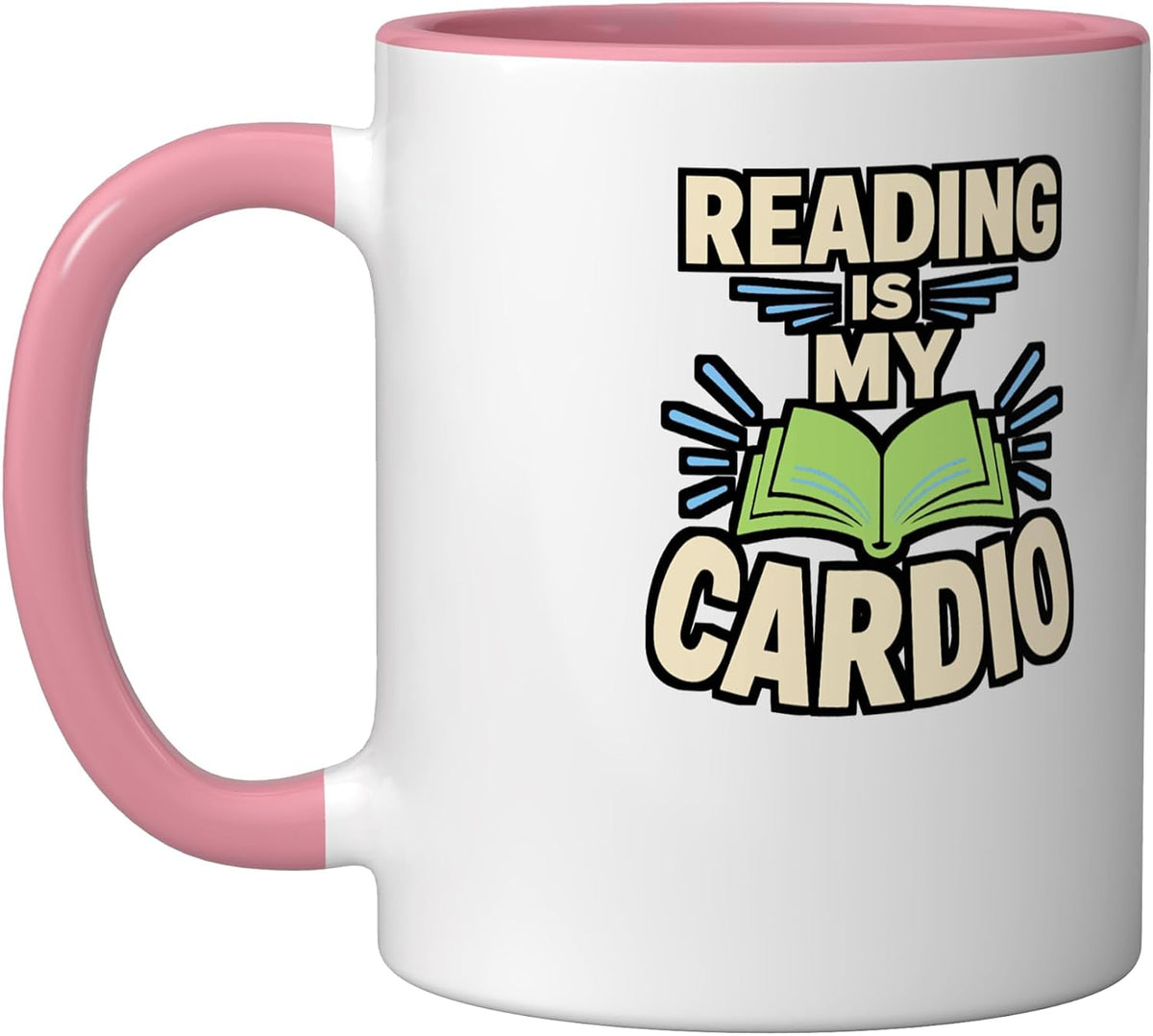 Reading Is My Cardio Bookworm Reader Book Ceramic Mug
