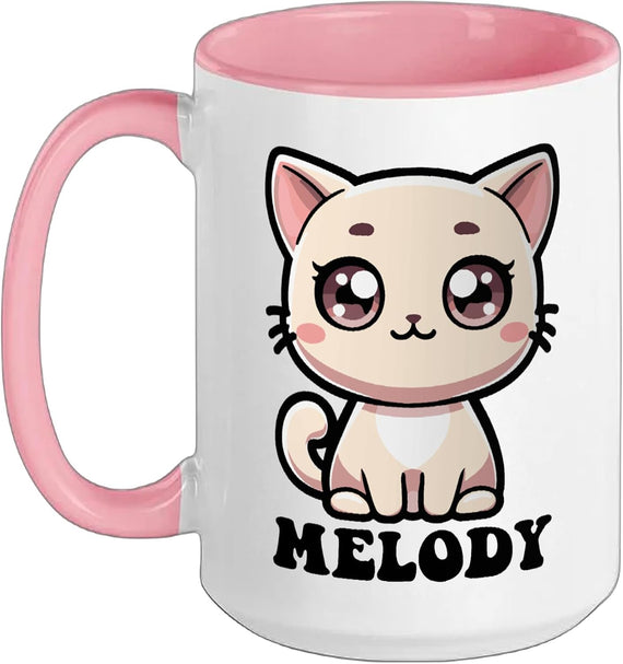 Melody Cute Kitty Cat Design For Girls Name Melody Ceramic Mug