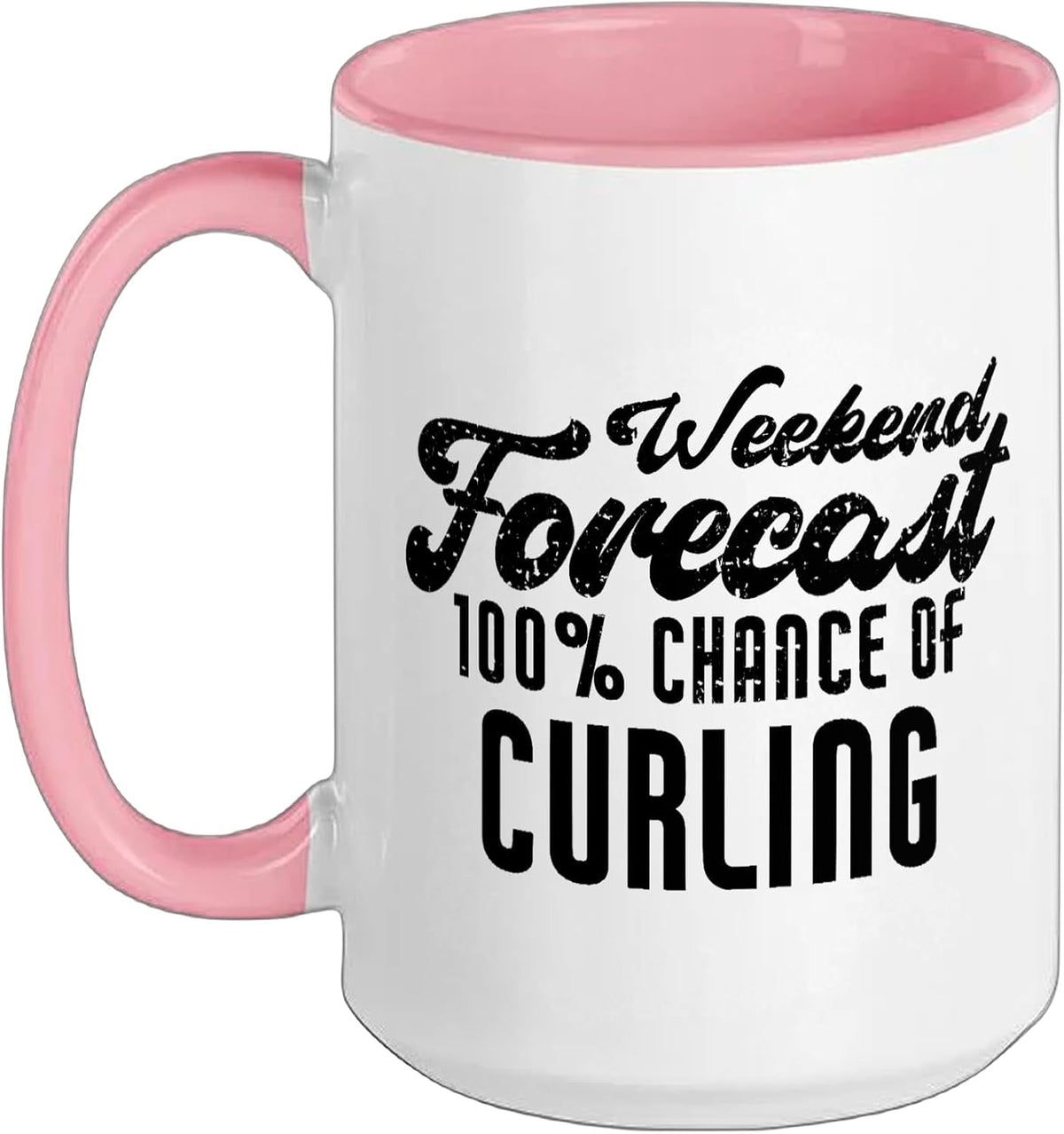Weekend Forecast Curling Funny Curler Ceramic Mug