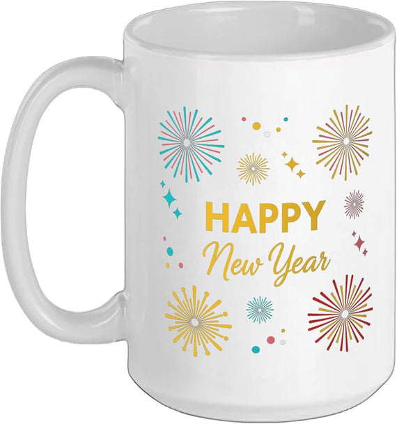 Fireworks NYE Countdown New Year Ceramic Mug