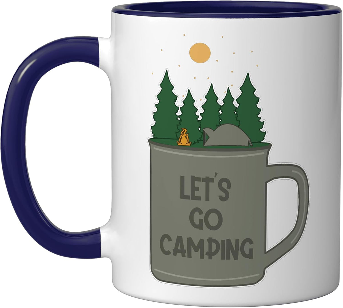 Let's Go Camping Backpacking Campgrounds Glamping Camping Ceramic Mug
