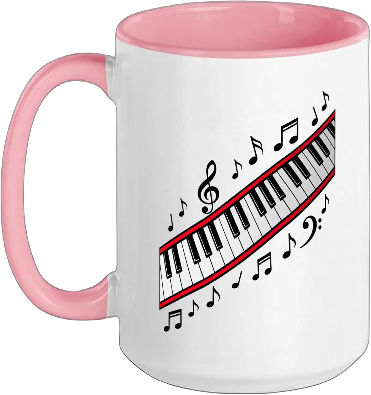 Piano Keyboard With Musical Notes For Pianist Musician Ceramic Mug