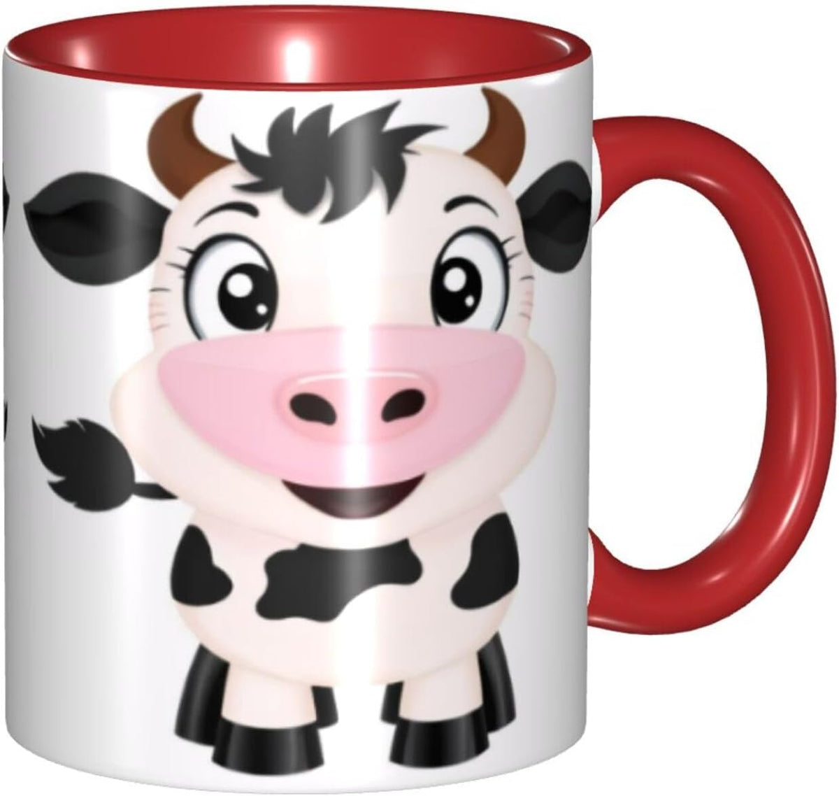 Stylish Cartoon Milk Cow Printed, Colorful Inside Coffee Ceramic Mug