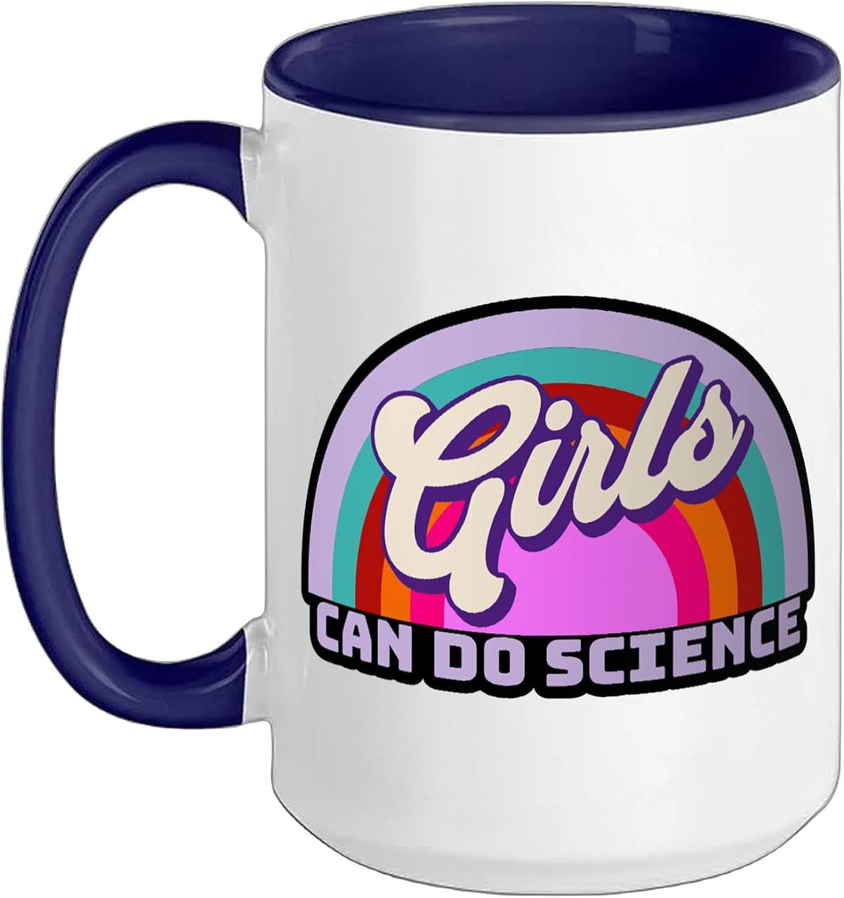 Science Rainbow Retro Stem Typography Ceramic Mug