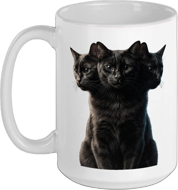 Cat Spooky Scary Halloween Cerberus Goth Horror Ceramic Mug