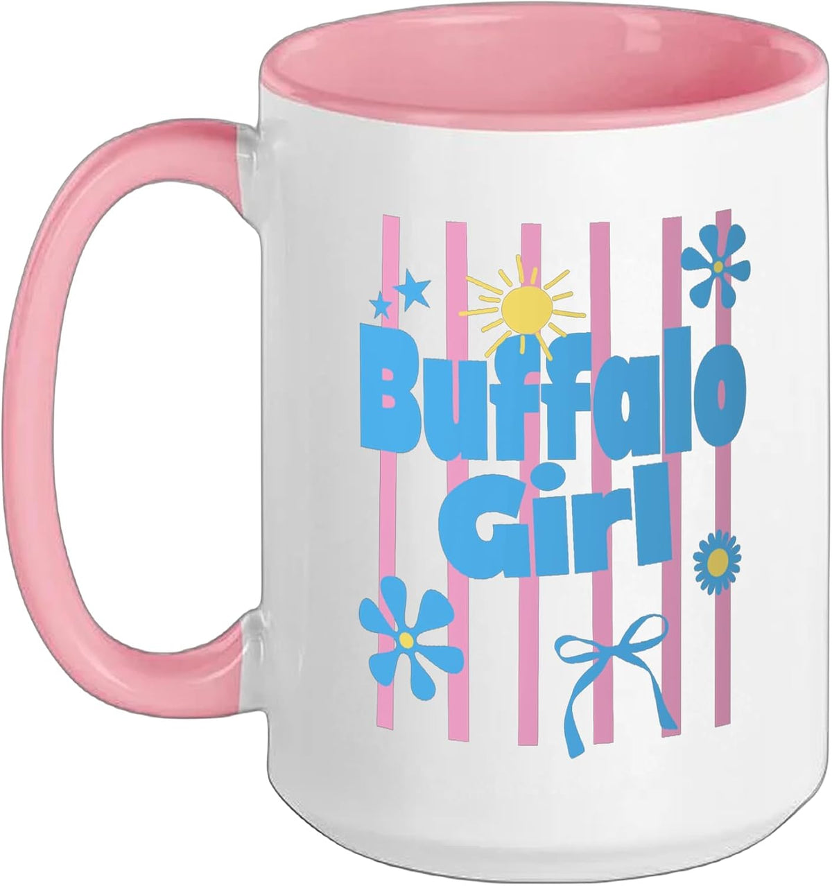 Buffalo Girl Retro Vintage Stripes Ceramic Mug