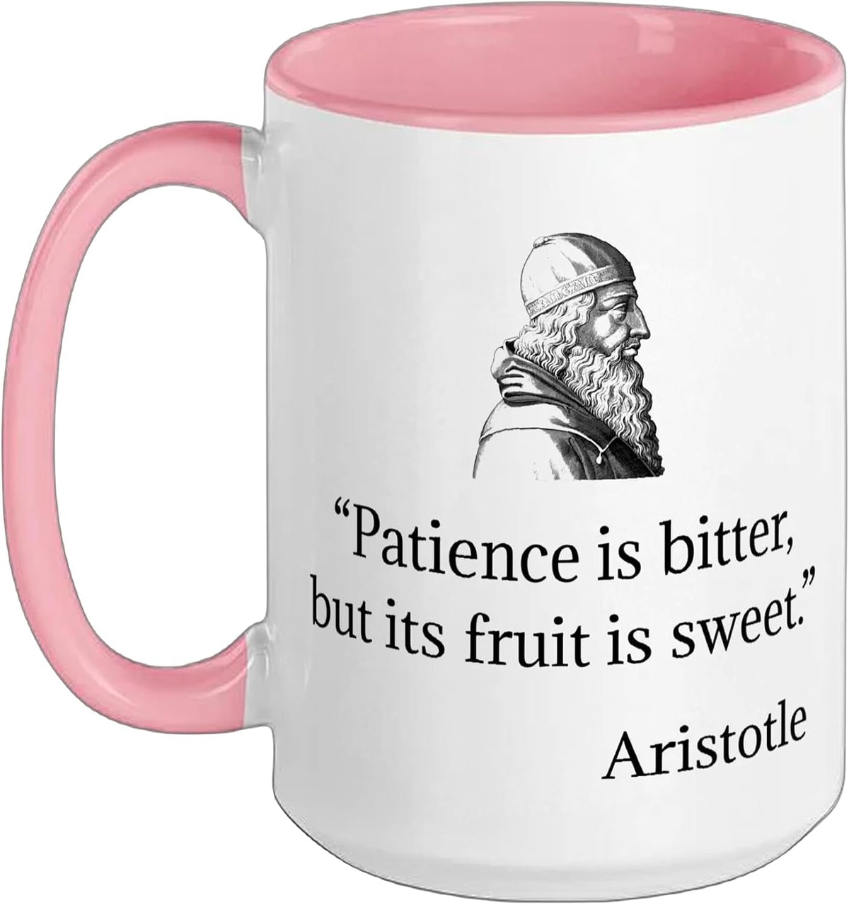 Aristotle Patience Is Bitter Fruit Is Sweet Quote Ceramic Mug