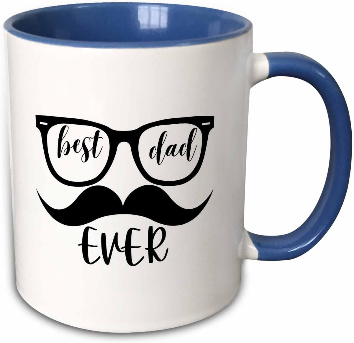 Best Dad Ever Glasses Mustache Funny Gift Ceramic Mug