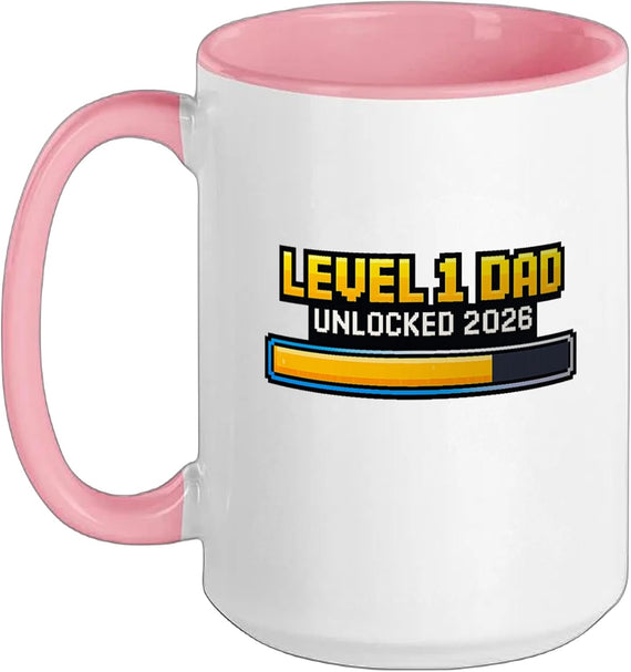 Level One Dad Unlocked 2026 Gamer Father Christmas Ceramic Mug