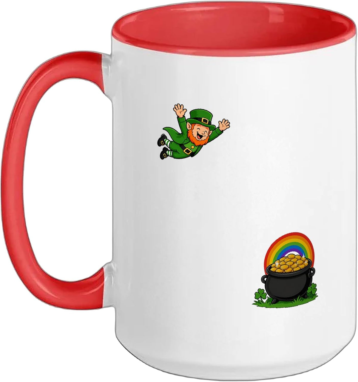 St Patricks Day Leprechaun Diving Into Treasure Ceramic Mug
