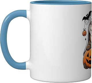 Cute Otter Halloween Ghost Pumpkin Spooky Animal Ceramic Mug