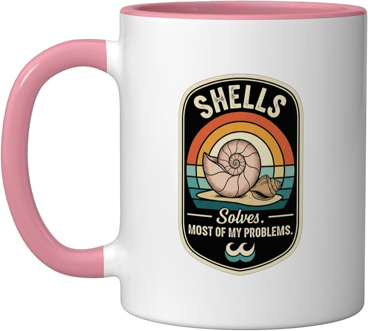Shell Collecting Solves Most Of My Problems Beachcomber Ceramic Mug