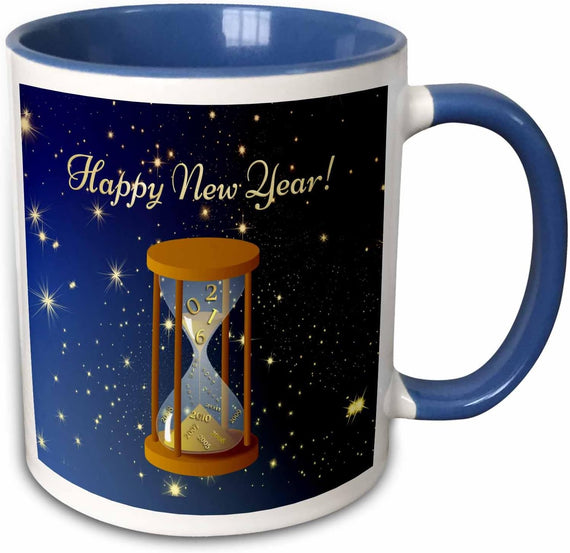 Hour Glass Years Falling, Happy New Year Ceramic Mug