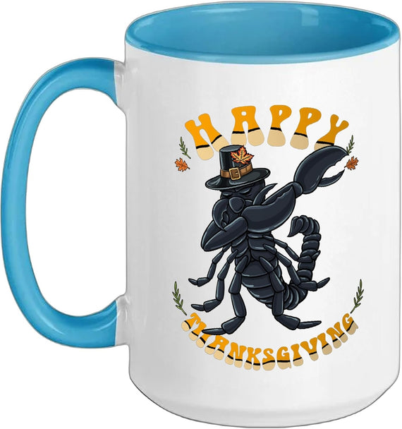 Pilgrim Scorpion Happy Thanksgiving Kids Ceramic Mug