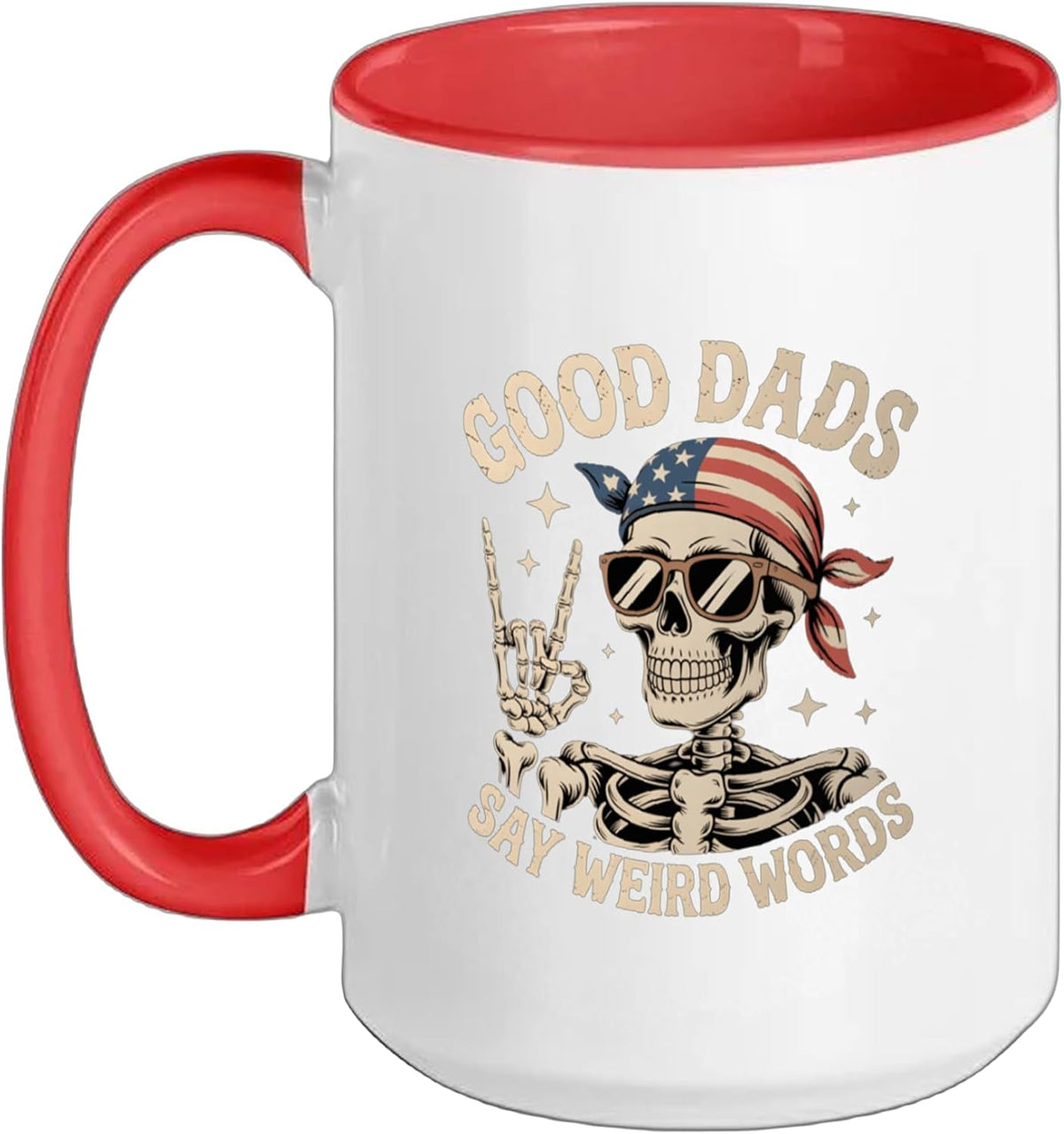 Good Dads Say Weird Words Skeleton Papa Funny Father's Day Ceramic Mug