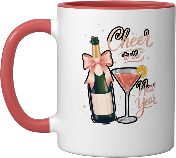Cheer To The New Year Champagne Cocktail New Year Party Ceramic Mug