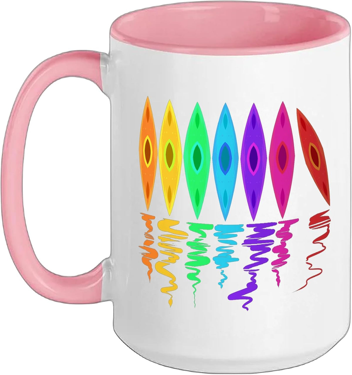 Kayak Colourful Kayaks For Kayakers Paddle Club Canoe Ceramic Mug