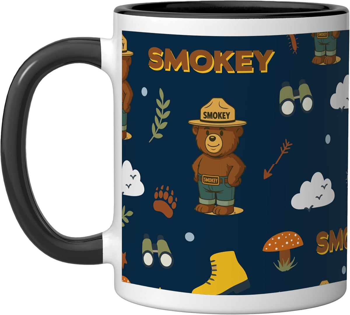 Smokey Bear Cute Outdoor Hiking Pattern Ceramic Mug